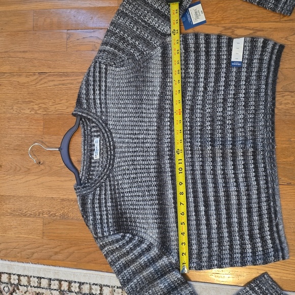 ARIZONA JEAN CO WOMEN'S JUNIOR PLUS GRAY STRIPES PULLOVER CREWNECK SWEATER XXL - Picture 9 of 15